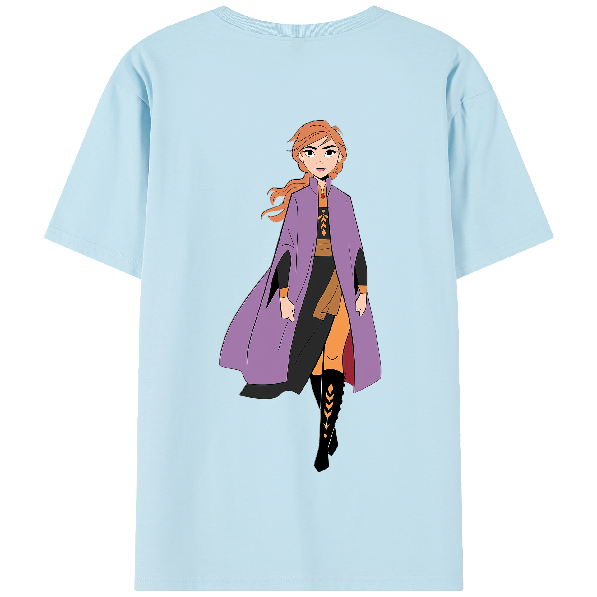 （画像用） アナと雪の女王 アンナ エルサ Frozen Anna Elsa 綿100％半袖Tシャツ（背面プリント）